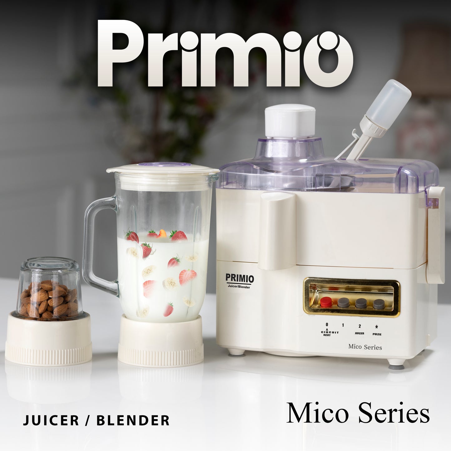 Primio JBG-1000-BS - 3 in 1 Juicer Blender & Grinder