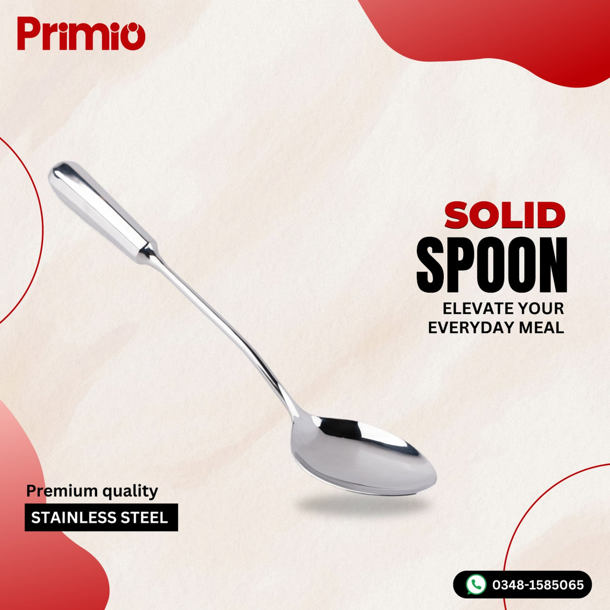 Stainless Steel Solid Spoon