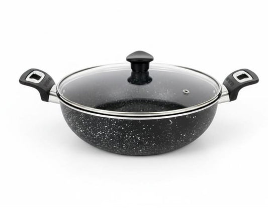 Primio Marble Coat Non Stick Karahi with Lid