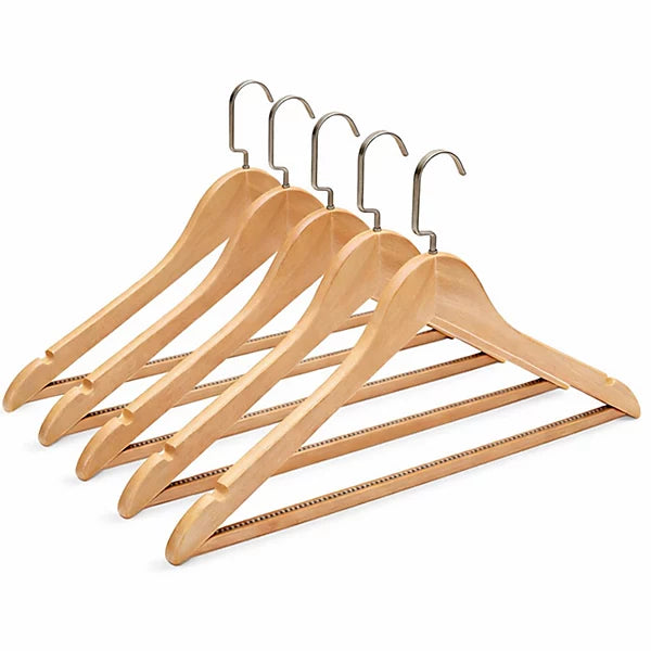 Premium Wooden Clothes Hanger with Bar